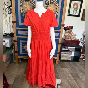 Vibrant Orange Maxi Dress